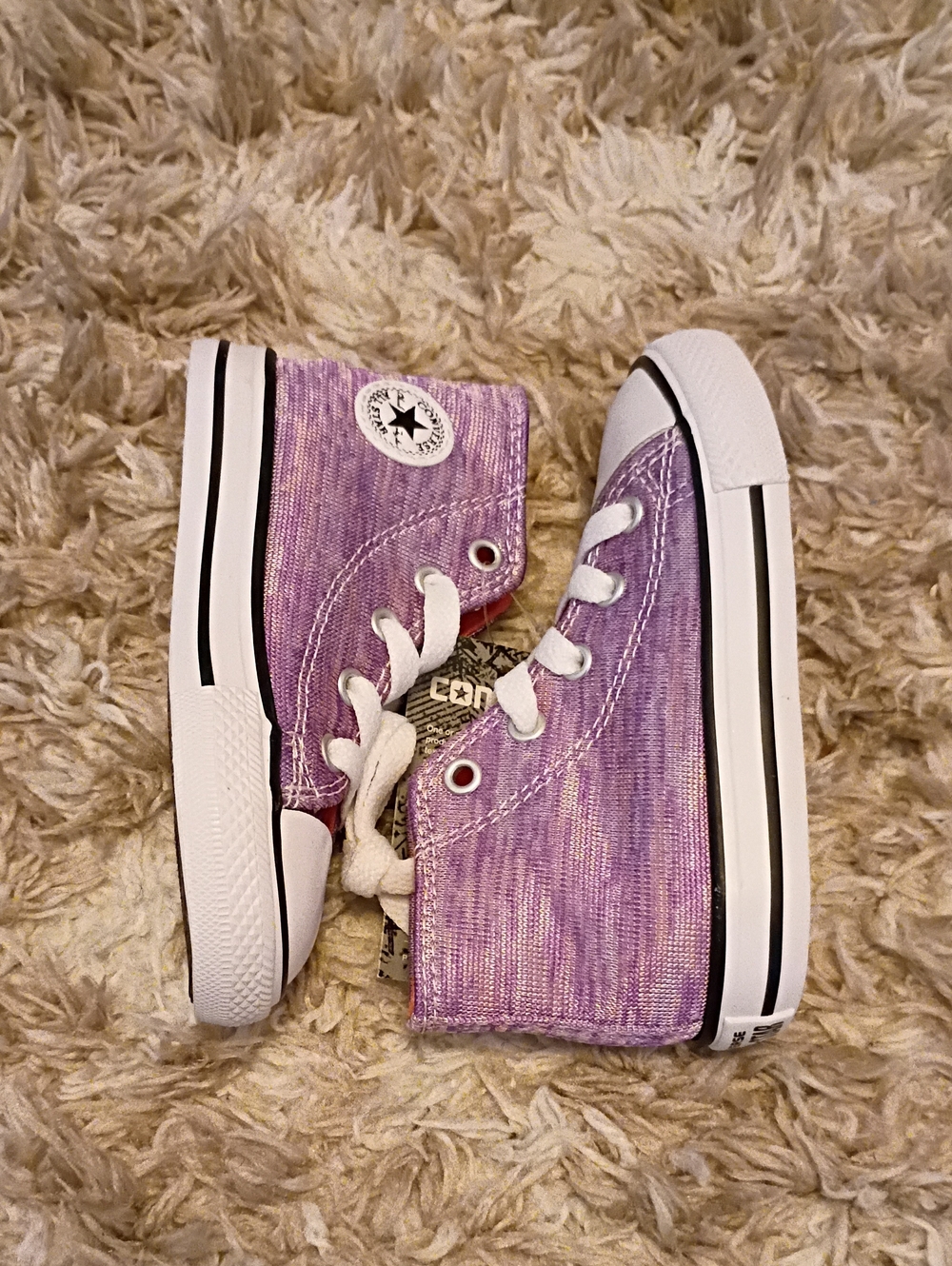 Converse Kids High-Top Sneakers in Lavender with White Accents